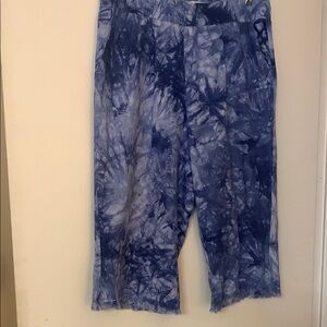 Collectif Blue Tie-Dye Linen Capris